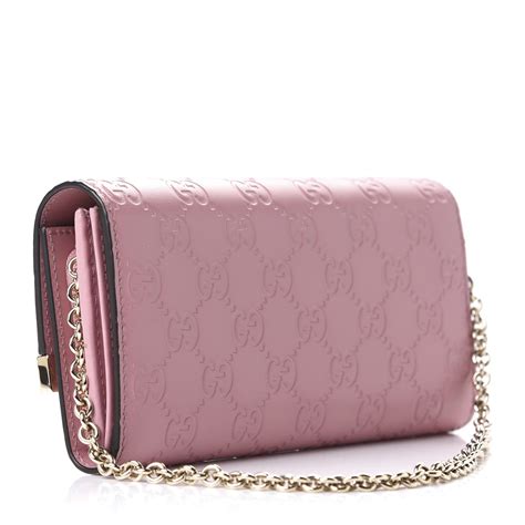 Gucci pink wallet on chain